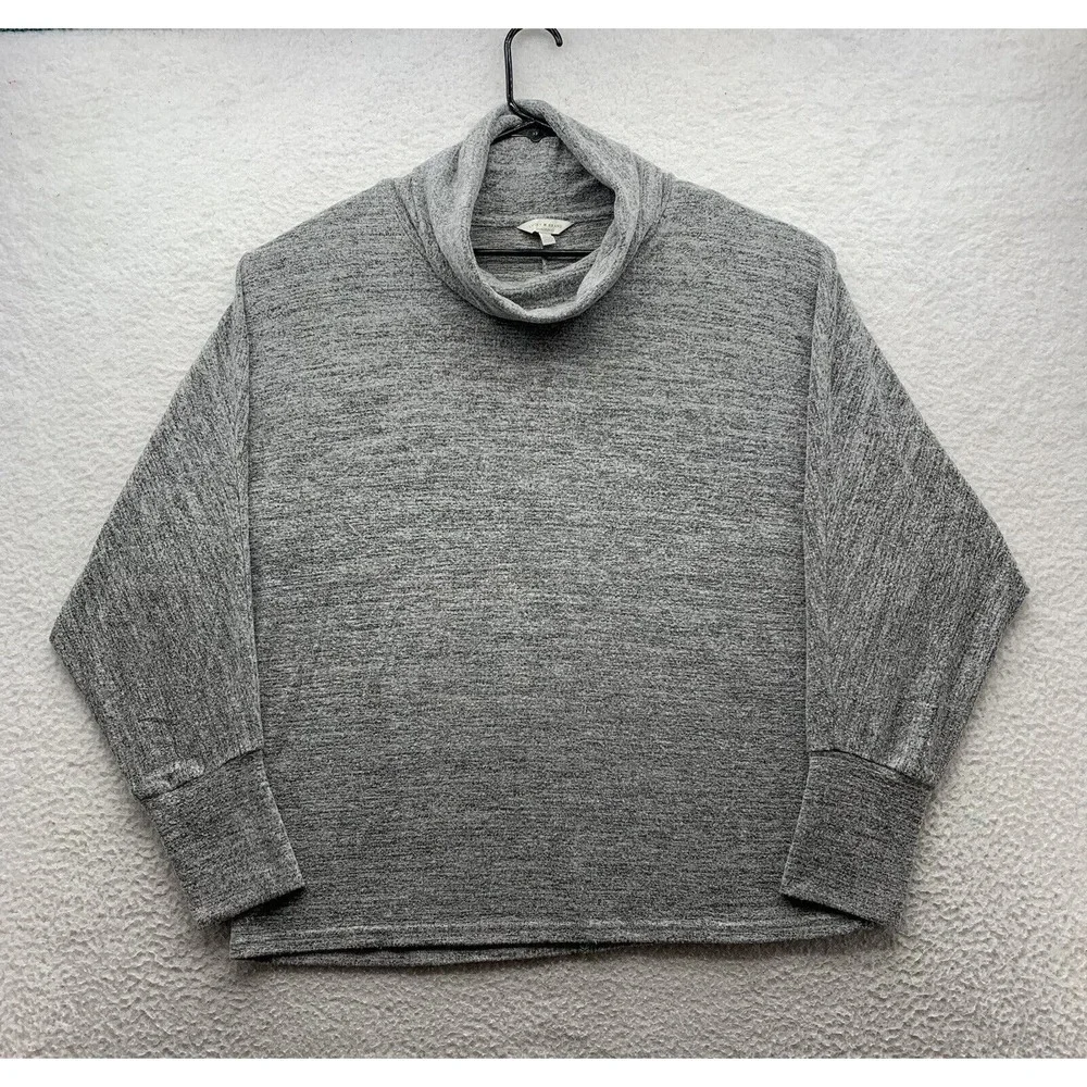 Lucky Brand Sweater Womens Large Heather Gray Relaxed Cowl Neck Soft Thin Preppy